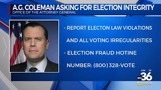 AG Coleman asking for help ensuring election integrity 051624