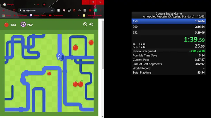 (WR/PB) Google Snake Game (All Apples, 5 Apple, Standard)
