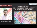 (BES) Measures of Money Supply | M0 High Powered Money| Reserve Money| Balance Sheet of RBI