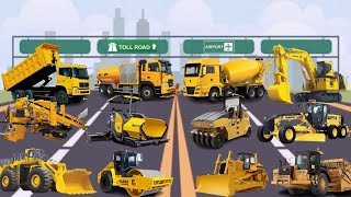 ALAT BERAT KONSTRUKSI JALAN TOL | Excavator, Asphalt Paver, Dump Truck, Scraper, Sprayer Truck