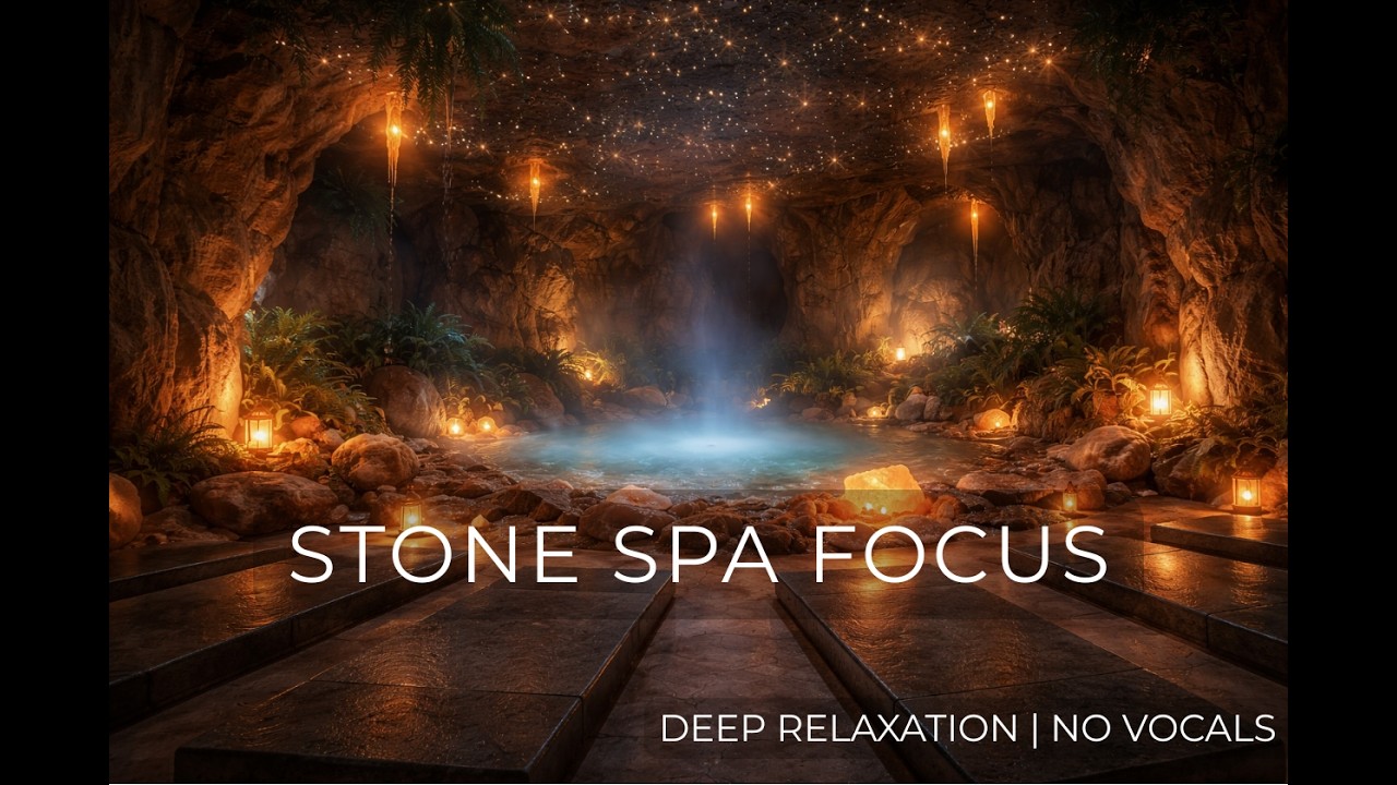 Stone Spa Focus — Healing Harp Ambient (No Vocals) | Deep Relaxation & Study Focus | 41 mins