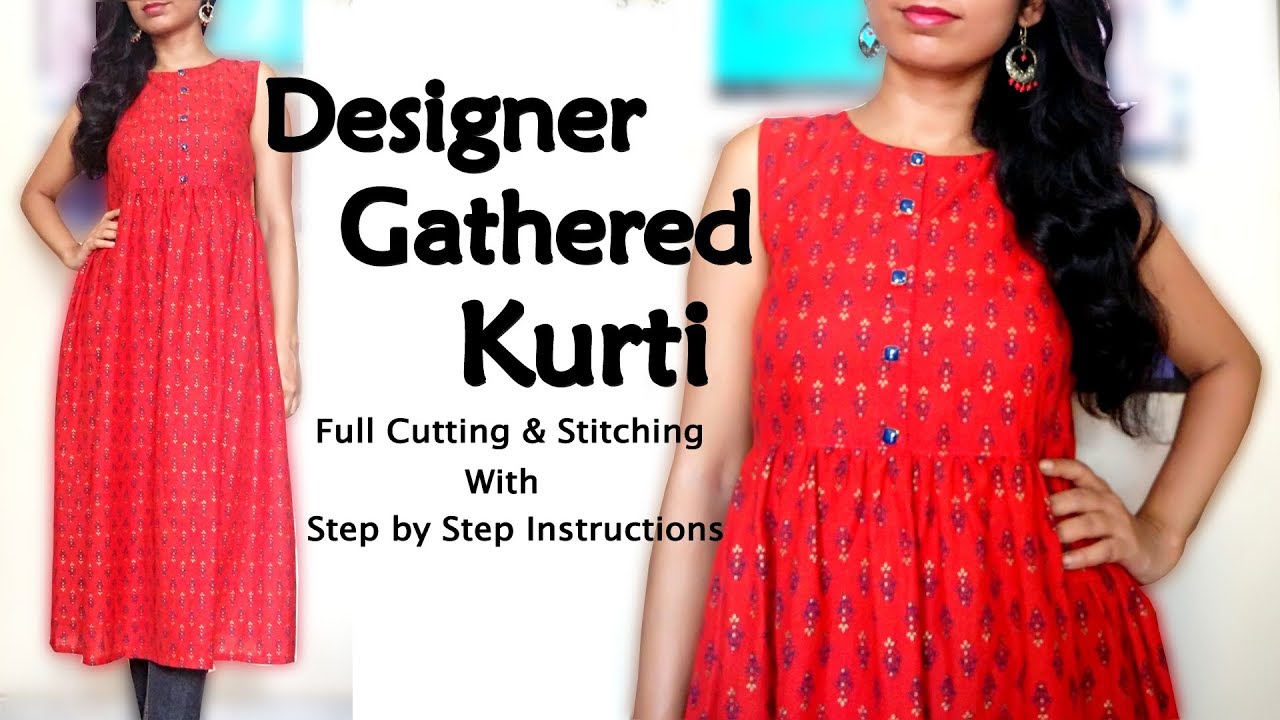 DIY Front Open Kurti Cutting and Stitching/ Front Button Placket Kurti  cutting and stitching 