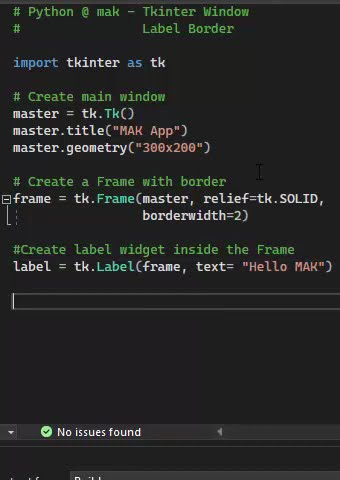 Python Tkinter Label with frame border #coding #pythontricks # ...