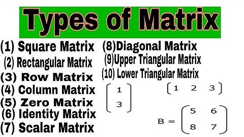 Types of Matrices with Definition and Examples  |Matrix | urdu/hindi |Ending Chaos