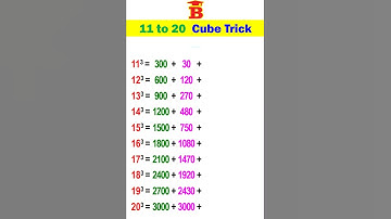 11 to 20 Cube Trick