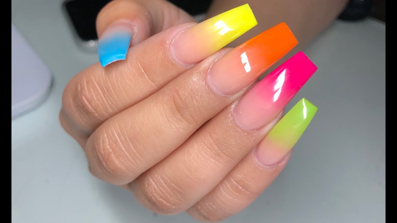 1. Bright and Bold Summer Coffin Nails - wide 2