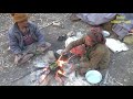 old couple  cooking /eating dido and sisnu🐏🐑 open kitchens 🐏🐑sheepherd//rural village nepal//