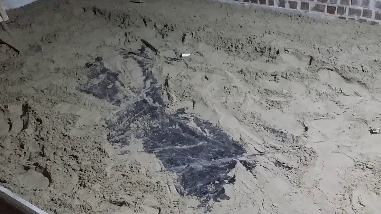 Машинная стяжка пола. Теплый пол. Полусухая стяжка. - YouTube