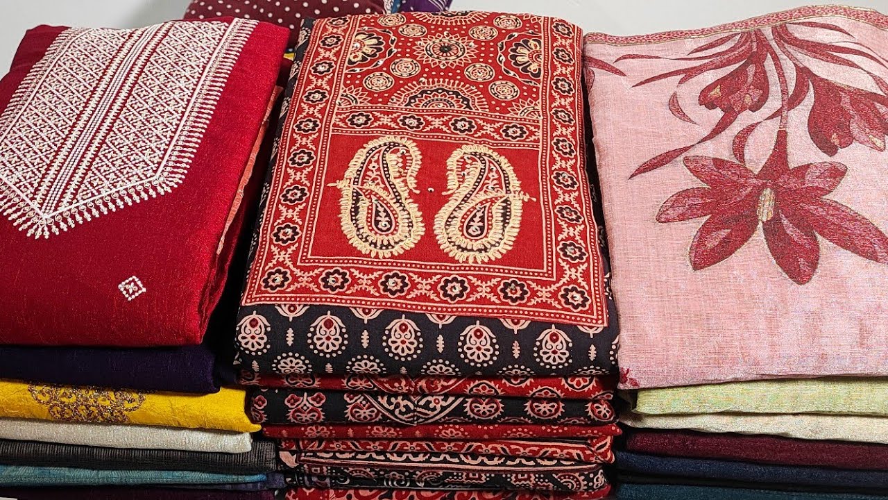 PURE AJRAK COTTON HANDBLOCK PRINT AJRAK DUPATTA|SEMISILK WITH SOFT ORGANZA DESIGNER DUPATTA 