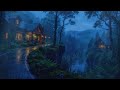 Heavy Rain Sounds &amp; Thunderstorm Beside a Remote Forest Cabin 🌩️ Calm Rain for Deep Sleep (No Ads)