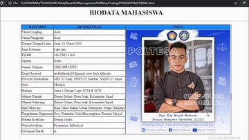 Membuat Biodata Menggunakan HTML