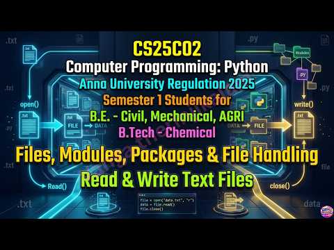 CS25C02 Computer Programming:Python|File Handling–Read & Write Text Files | Files, Modules&Packages