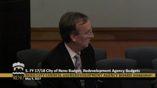 Reno City Council and Redevelopment Agency Board Workshop Meeting - May 9, 2017