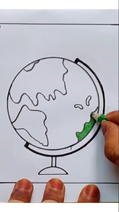 How to Draw a Globe Step by Step Easy I Globe Drawing | World Map Drawing | How to Draw World Map