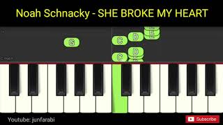 Noah Schnacky - SHE BROKE MY HEART - tutorial piano easiest right hand