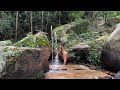 Brazilian girl in waterfall  nature asmr 4k
