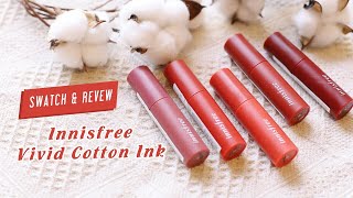 ♡ SWATCH &amp; REVIEW : SON INNISFREE VIVID COTTON INK Autumn Maple Edition | Mai Ngọc ♡