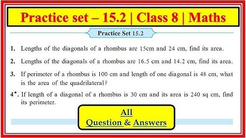 Practice set 15.2 class 8 Maths Chapter 15 Area Maharashtra state board