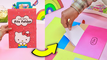 How to make Hello kitty file folder || DIY Hello kitty organizer