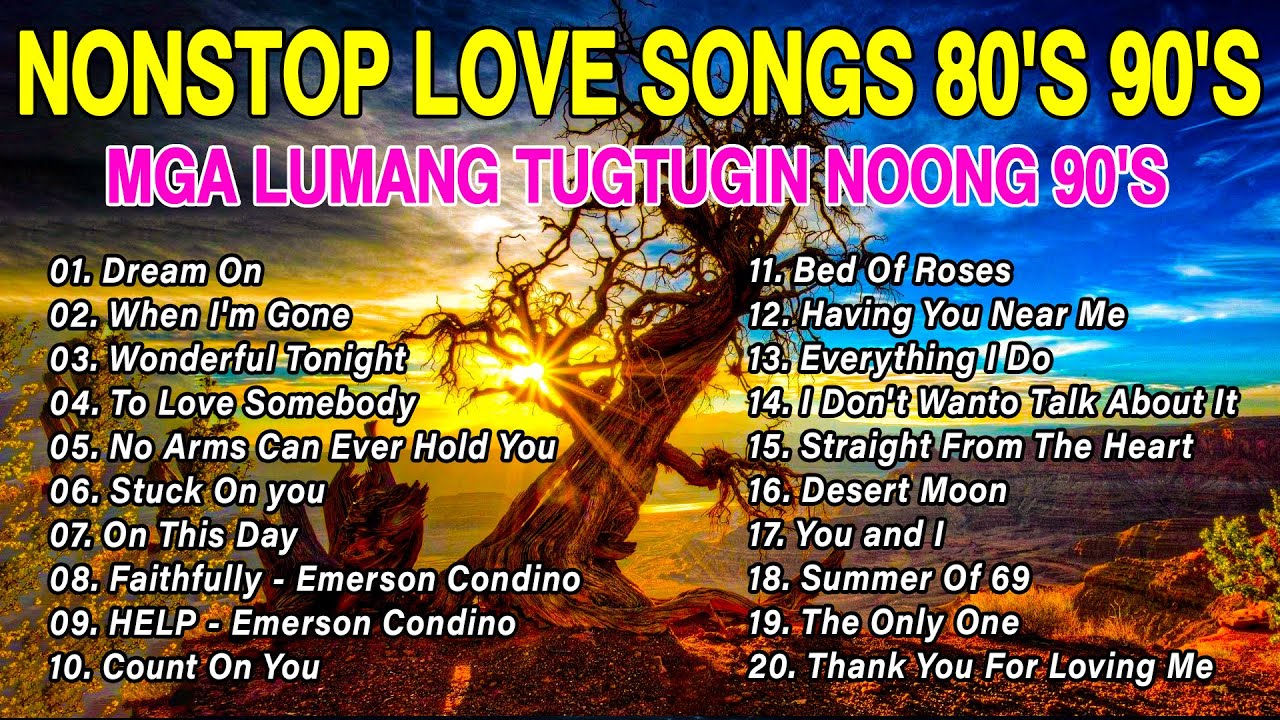 NONSTOP SLOW ROCK LOVE SONGS 80S 90S 🎈🎈 MGA LUMANG TUGTUGIN NOONG 90S 💽 EMERSON CONDINO COLLECTION