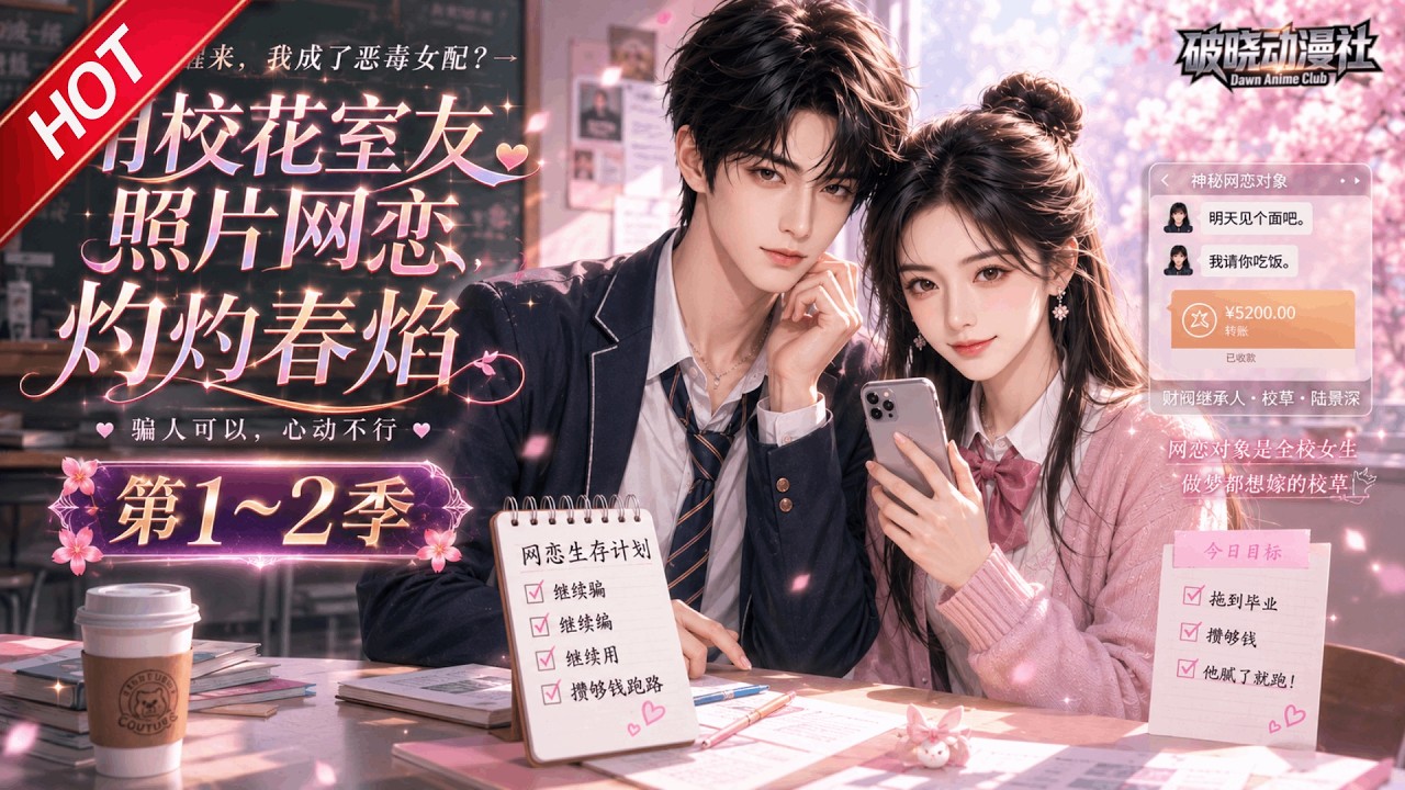 MULTISUB💥最新合集💥《用校花室友照片网恋》第1~2季丨穿成短命恶毒女配，冒用校花照片网恋，不料网恋对象竟是顶流财阀校草！#最新漫剧 #破晓动漫社