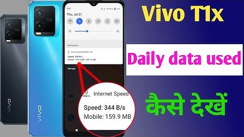 Vivo T1x me daily data use Kaise dekhe / Vivo T1x enable daily data used in notification bar / T1x