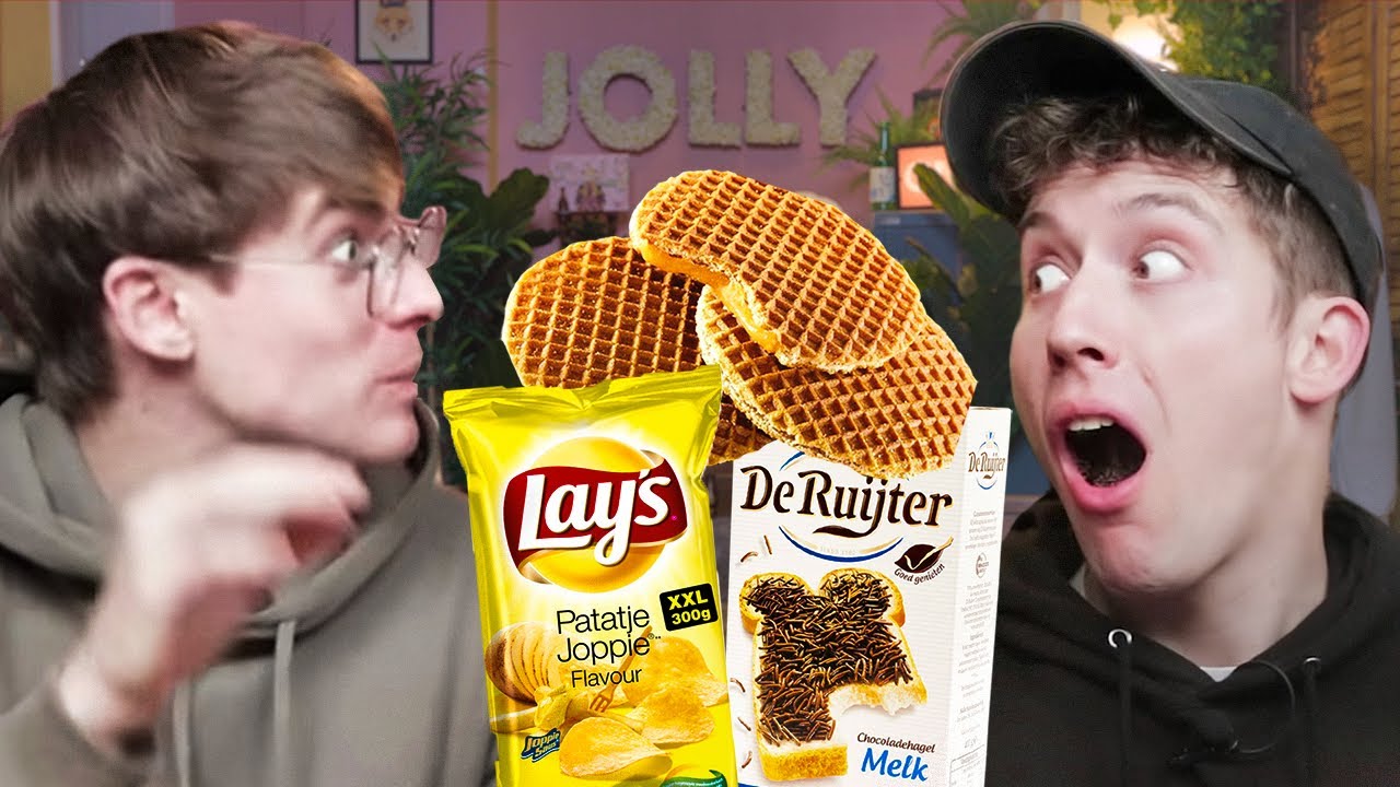 British Guys Try DUTCH SNACKS!! 🇳🇱 (they have the BEST names 😂)