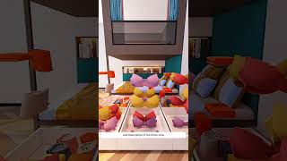 Small bedroom design for 4 kids!