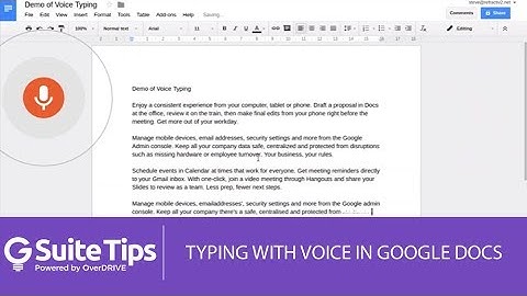 Typing with Voice in Google Docs / G Suite Tips