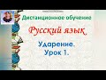 Дистанционный видеоурок по русскому языку "Ударение".Урок 1. УМК Перспектива.