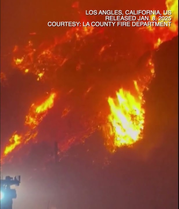 LA County Fire Department releases up-close video of Palisades fire