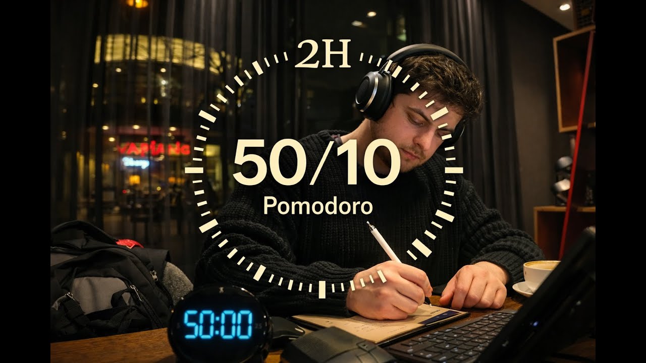 Study With Me – 2 Hours Pomodoro (50/10) | Calm and Slowed Beat - YouTube