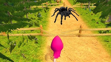 Смешная игра - Маша и Медведь про темный лес! Маша бегает по лесу и собирает конфеты