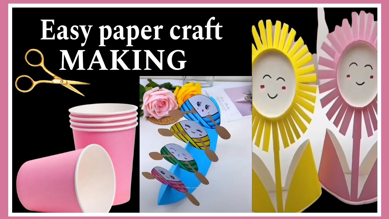 Papercraft Work Video Easy Paper Craft Work | MakingFlower Pot With Paper cup # - YouTube