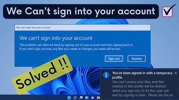 We kunnen niet inloggen op uw account | Tijdelijk profielprobleem oplossen in Windows 10