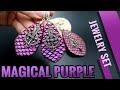 How to make Beautiful Purple Jewelry Set out of Polymer Clay. Wearable Art - Project for beginners💜