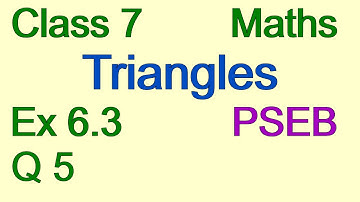 Q5 | Ex 6.3 | Class 7 | Chapter 6 | Triangles | PSEB | Maths
