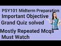 PSY101 Midterm Preparation| psy101 midterm preparation 2024 | psy101 important Mcqs For Midterm 2024