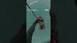 A man and his dog rescued in Gulf of Mexico during passage of hurricane  | VOA News #shorts