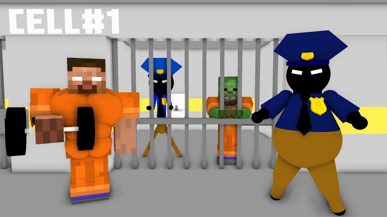 PRISON BREAK HEROBRINE + STICK WAR LEGACY CHALLENGE - MINECRAFT