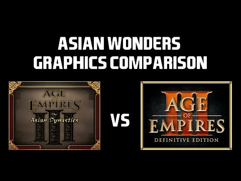 AOE3 DE vs AOE3 The Asian Dynasties  | Asian Wonders comparison with max graphics