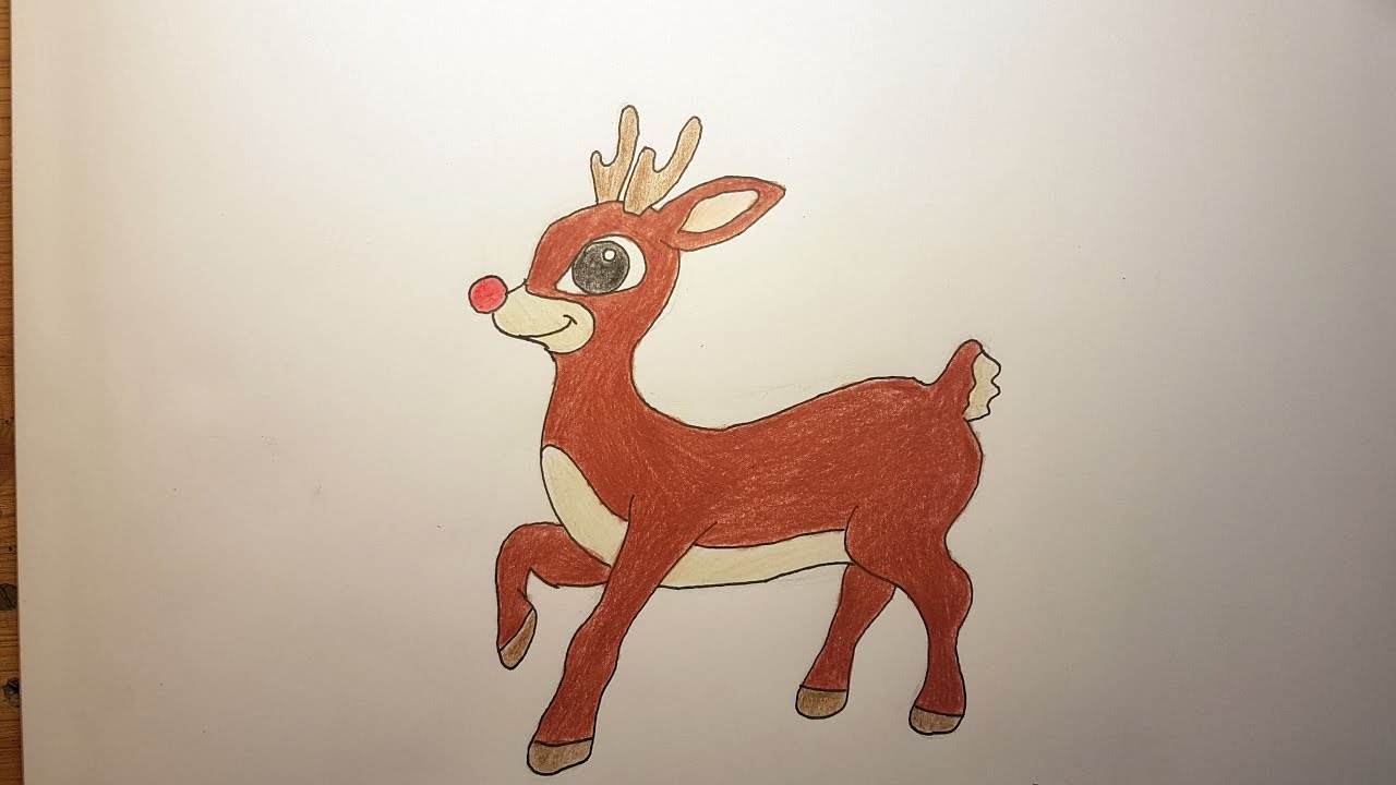 Easy how to draw Rudolph - YouTube