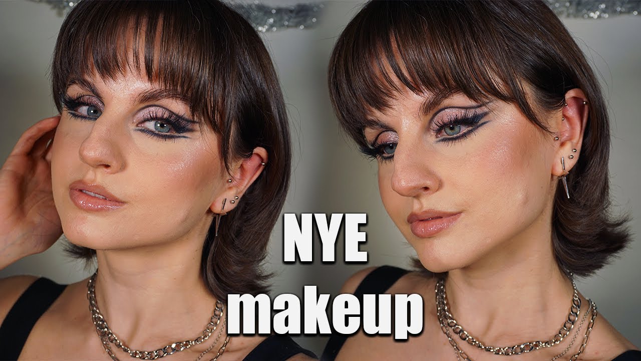 NYE sparkly silver makeup tutorial - YouTube