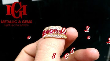 Nhẫn nữ vàng 14K đính đá Ruby Nghệ An facet và kim cương tấm lung linh cùng kiểu đánh phong cách