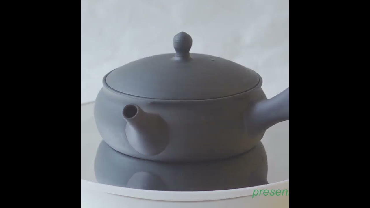 常滑焼の伝統工芸士が作った究極の手づくり平型急須 150cc 黒泥