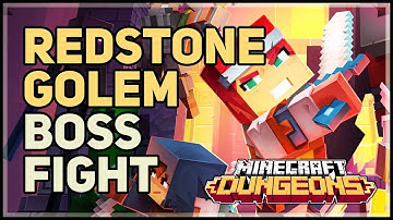 Redstone Golem Boss Fight Minecraft Dungeons
