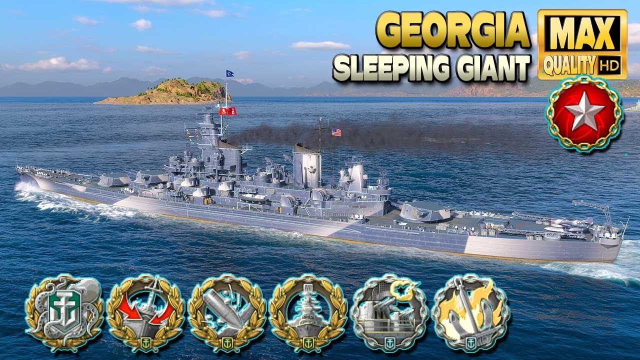 Линкор Джорджия: удачный поворот в рейтинговом бою - World of Warships