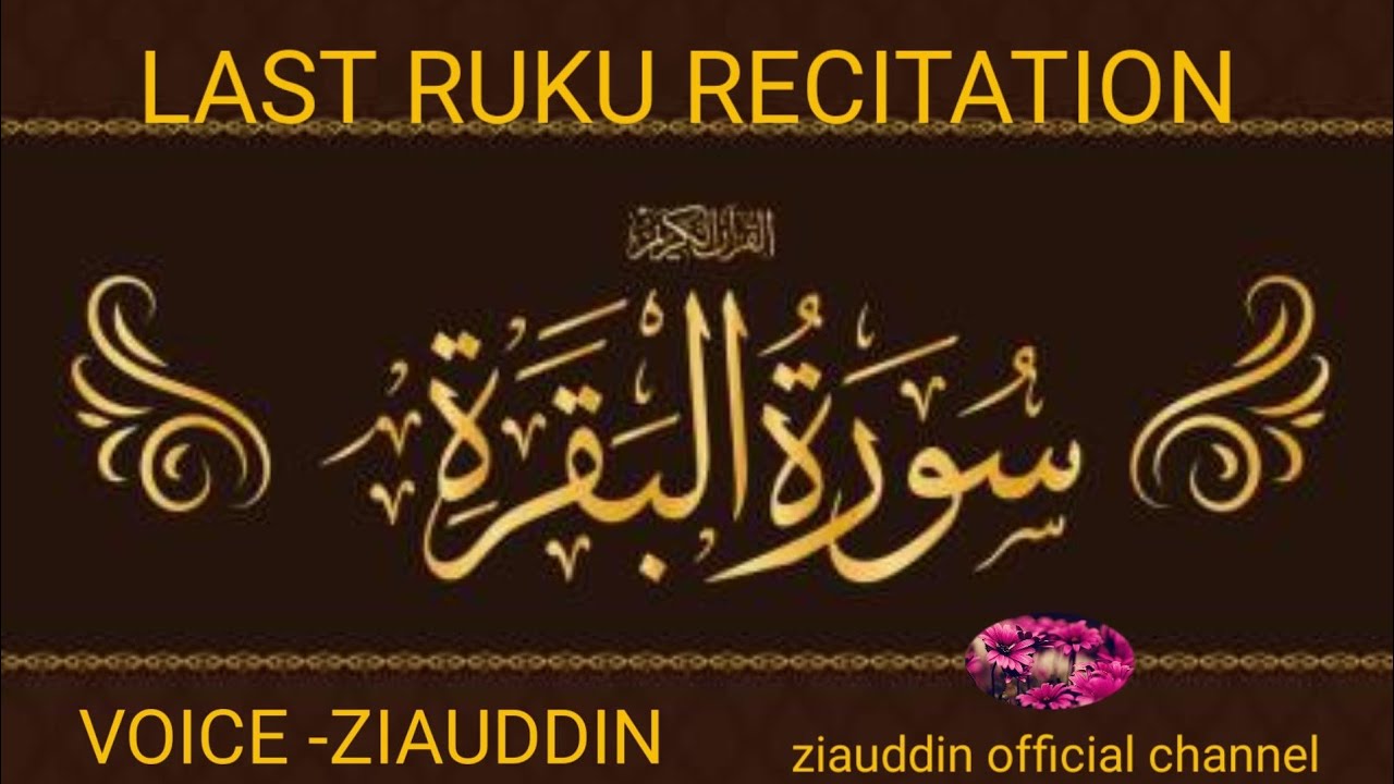 Al Ruku AMAZING RECITATION OF THE LAST RUKU OF SURAH AL BAQARAH ZIAUDDIN