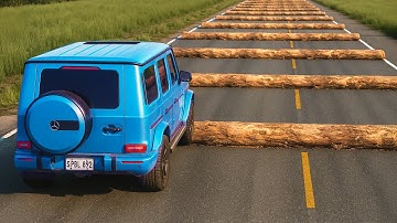 Cars vs 100 Fallen Trees Challenge #3 in BeamNG Drive!