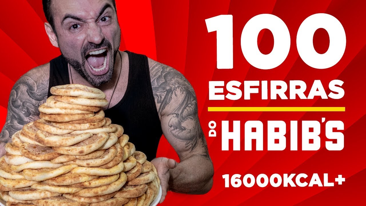 Desafio das 100 ESFIRRAS DO HABIB'S!!! (~6kg, 16.000kcal+) [BRUTAL]